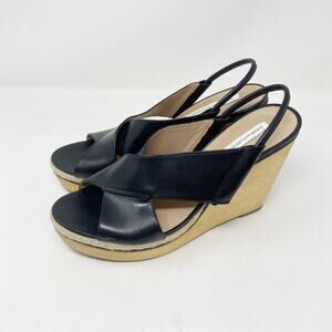 Diane Von Furstenberg Black and Tan Wedges